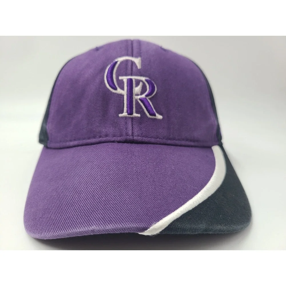 Kids Colorado Rockies 47 Brand Adjustable Hat Cap Cotton Boys‎ MLB Purple Black